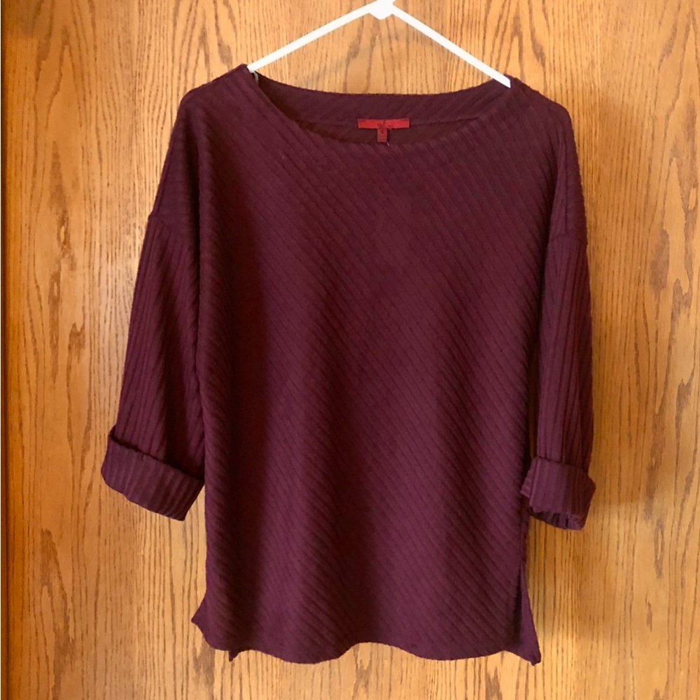 RED by BKE Buckle Maroon Ribbed Knit Sweater Size S NWT - Picture 2 of 8